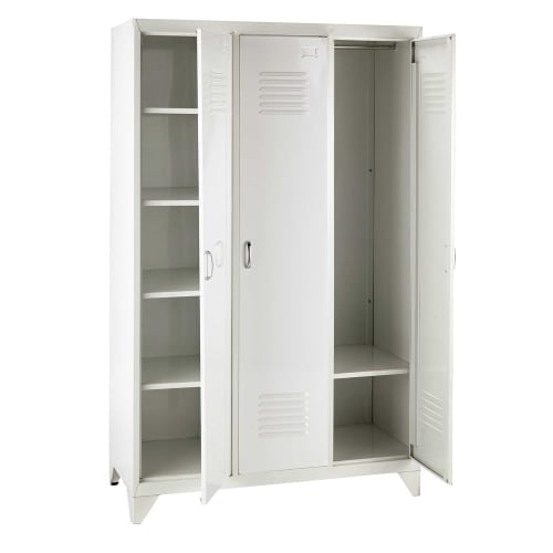 Verschrikkelijk Autorisatie Snel Garderobekast, model locker, wit metaal, breedte 115 cm Loft | Maisons du  Monde