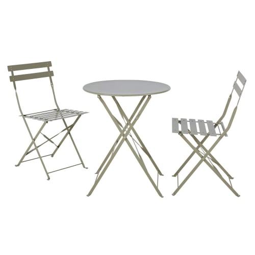 Garten Gartenstühle | Gartenklappstühle aus khakigrünem Stahl (Set aus 2) - YQ43000