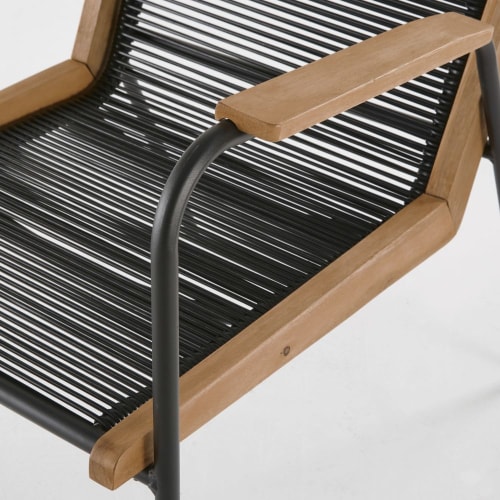 Gartensessel aus schwarzem Harz und massivem Eukalyptus Buena Vista