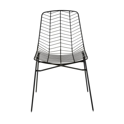 Garten Gartenstühle | Gartenstuhl aus Metall mit Lochmuster, mattschwarz - IZ99651