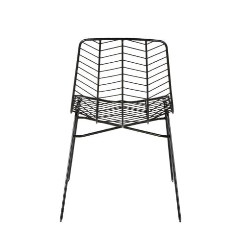Garten Gartenstühle | Gartenstuhl aus Metall mit Lochmuster, mattschwarz - IZ99651