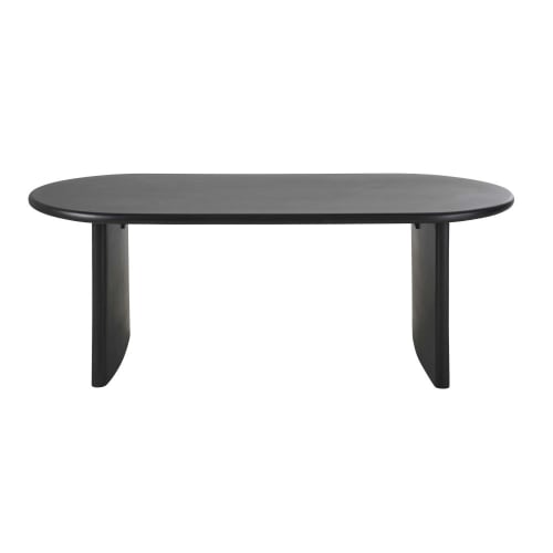 Möbel Esstische | Gartentisch aus Zementfaser und Stahl, schwarz, für 8/10 Personen L200 - OM78495