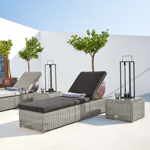 Gartentischchen aus Kunstharzgeflecht in Grau, B 55 cm Cape Town