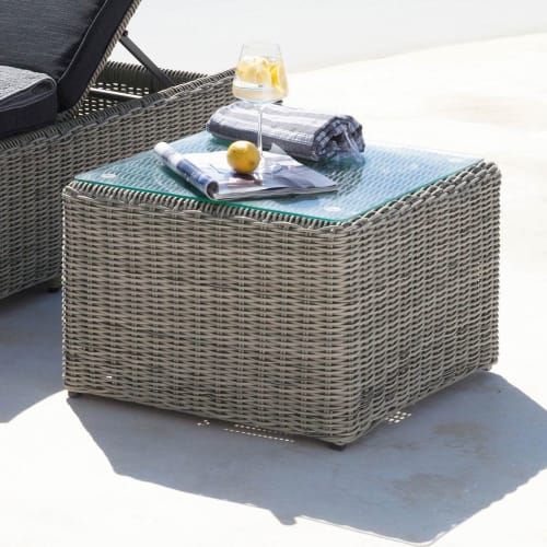 Gartentischchen aus Kunstharzgeflecht in Grau, B 55 cm Cape Town