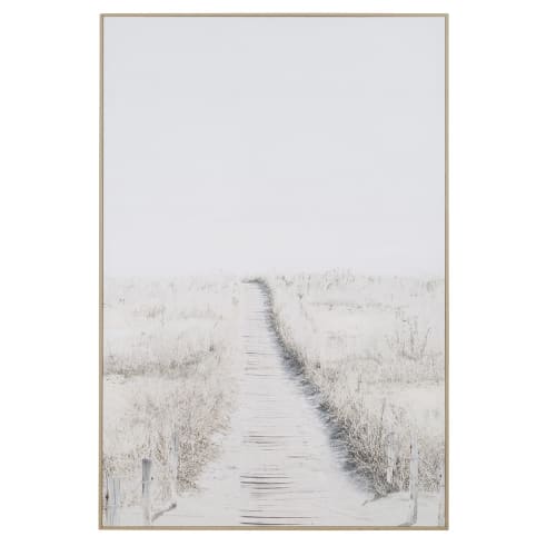 Dekoration Bilder | Gedrucktes Leinwandbild Landschaft, weiß, beige und blau, 66x100cm - NP88729