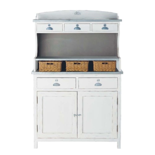 Geschirrschrank aus Paulownienholz, 3 körbe, weiß Sorgues | Maisons du