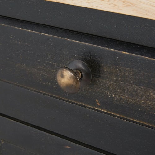 Geschirrschrank mit 12 Türen und 3 Schubladen aus massivem Mangoholz