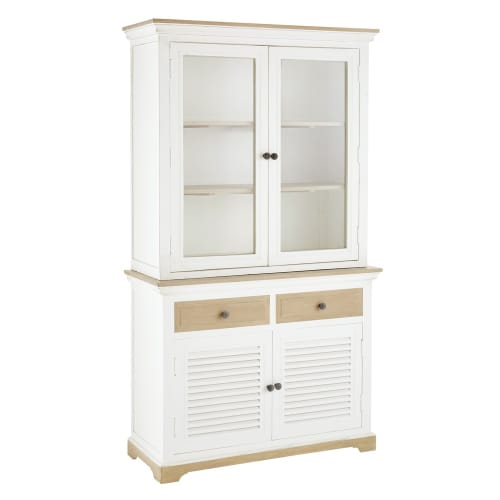 Geschirrschrank mit 4 Türen und 2 Schubladen aus massivem Mangoholz