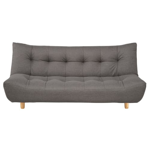 Gestepptes 3-Sitzer-Sofa Clic-Clac in Grau