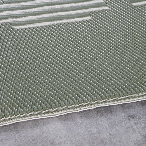 Garten Outdoor-Teppiche | Gewebter Jacquard-Teppich aus Polypropylen, khaki und ecru, 180x270cm - SD19605
