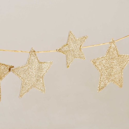 Oro Sharplace 2m Glitter Stelle di Lusso Natale Ghirlanda Festa Bambini Camera Casa Decorazione Zanzariera 