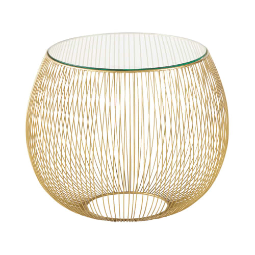 Tavolini Maison Du Monde.Glass And Gold Metal Wire Side Table Barbara Maisons Du Monde