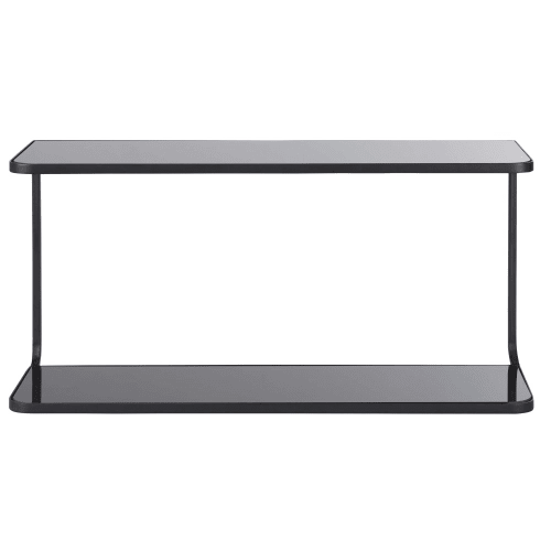Glass and matte black metal shelf