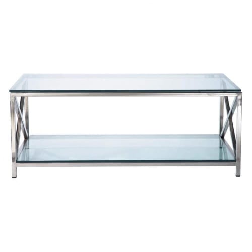 Business Coffee tables and console tables | Glass and metal coffee table L110 - AM57753