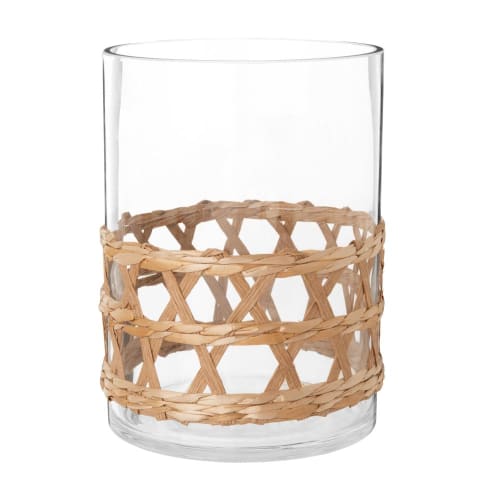 Glass and Rattan Vase H25 Maisons du Monde