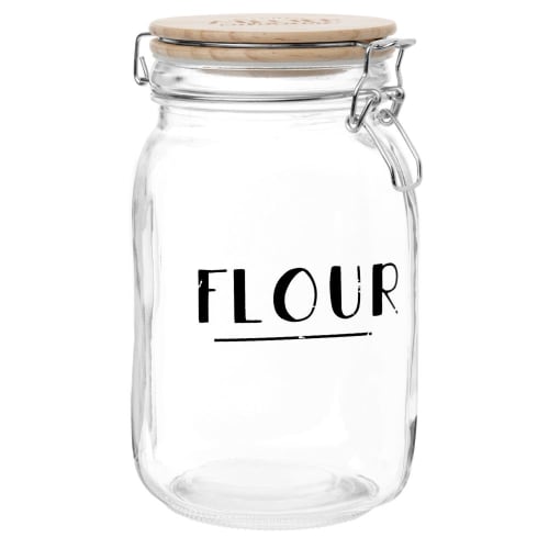 Glass Flour Jar with Pine Lid Maisons du Monde