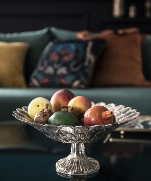Tischkultur Etagere und Obstschale | Glasschale mit Fuß, goldfarben - ZB56317