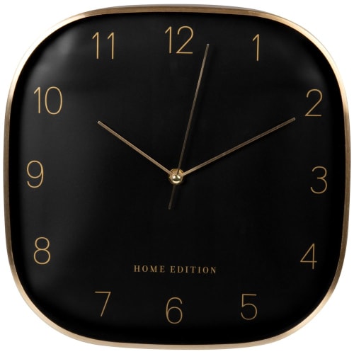 Decor Clocks | Gold and black metal clock 29x29cm - WN33933