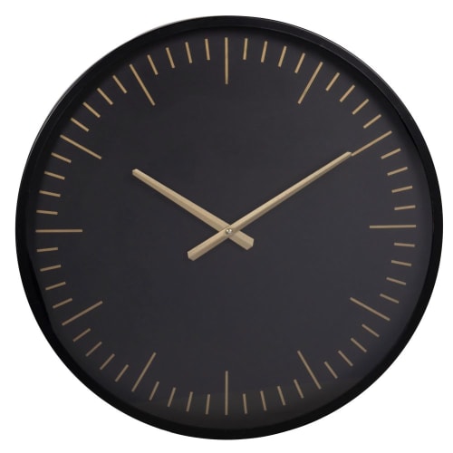 Gold and black metal clock D50cm