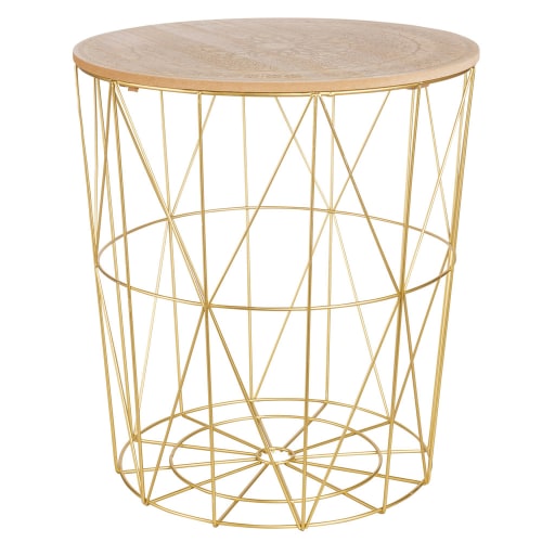 Tavolini Maison Du Monde.Gold Cage Side Table Mandala Maisons Du Monde