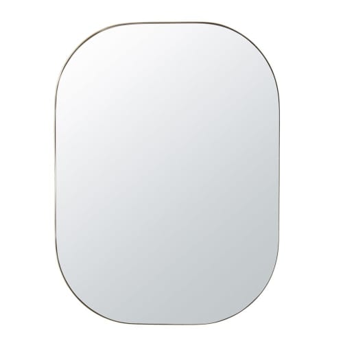 Decor Mirrors | Gold-coloured metal rounded mirror 113x150cm - VQ61588