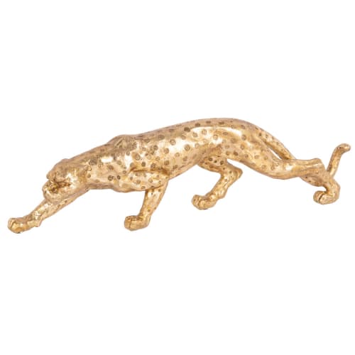 Gold leopard figurine H14cm