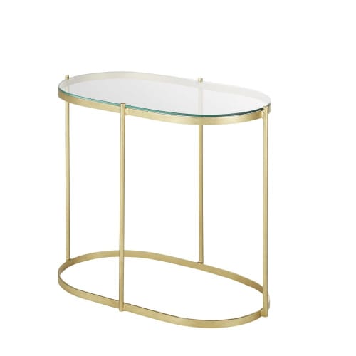 Gold Metal And Glass Side Table Mila Maisons Du Monde