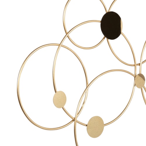 Gold metal circles wall art 90x45cm EVANA | Maisons du Monde