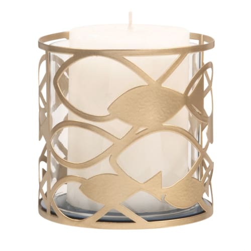 Gold Metal Fish Tealight Holder with Cut Outs Maisons du Monde
