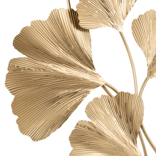 Gold Metal Ginkgo Branch Wall Art 48x79 | Maisons du Monde