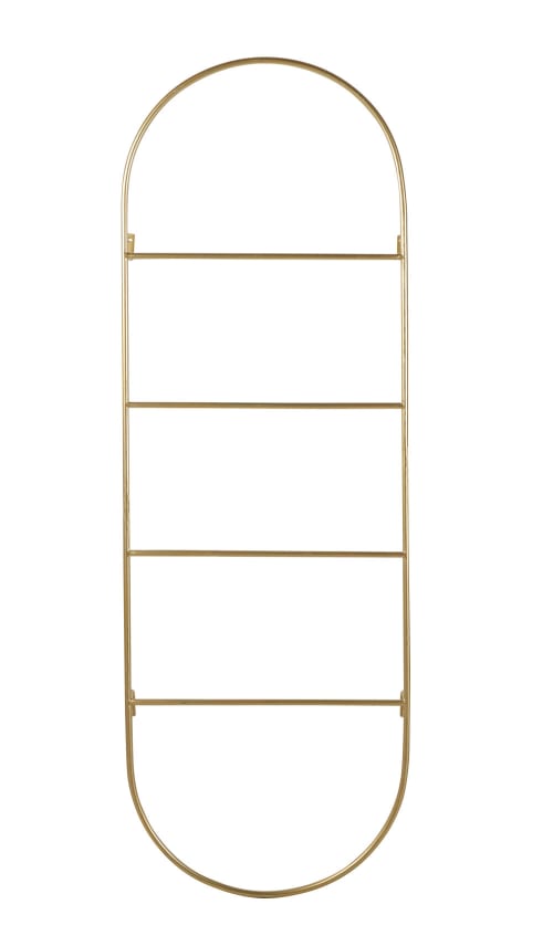 Gold metal ladder clothes rack