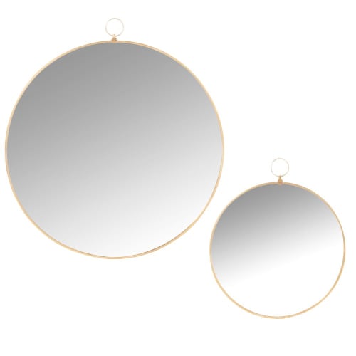 Decor Mirrors | Gold metal mirrors (x2) D29cm - DJ18314