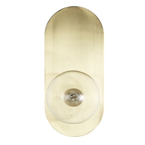 Gold metal wall light with glass globe