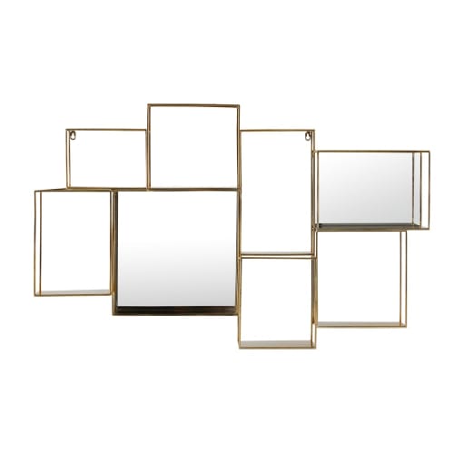 Gold Metal Wall Mount Shelving Unit, Can You Attach Shelves To A Mirror