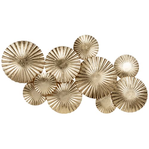 Handboek verlichten noedels Goudkleurige metalen wanddecoratie met cirkels SERENA | Maisons du Monde