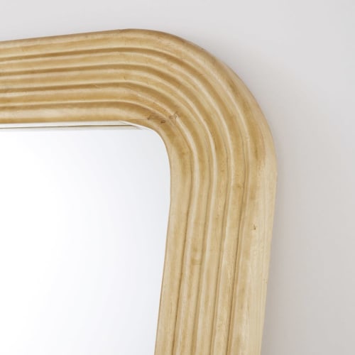 Grand miroir rectangulaire en bois de manguier marron clair 90x180 CEVENNES