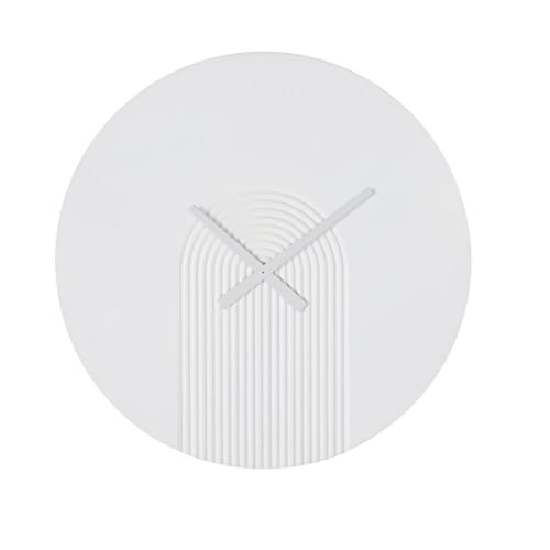 Dekoration Uhren und Wecker | Gravierte Wanduhr, weiß, D78cm - TA62993