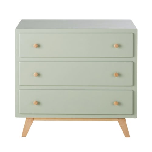 Green 3-drawer dresser compatible with changing table