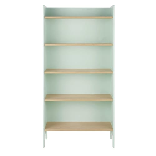 Green and beige bookcase