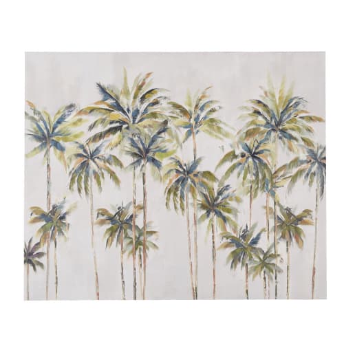 Decor Art, prints & paintings | Green and beige painted palm tree canvas 110x90cm - ET66376