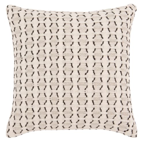 Grey and Ecru Patterned Cotton Cushion Cover 40x40 Kuru Maisons du Monde