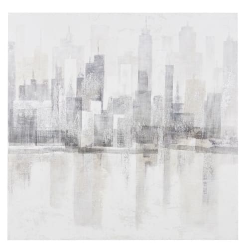 Decor Art, prints & paintings | Grey and white painted canvas 140x140cm - XB91161