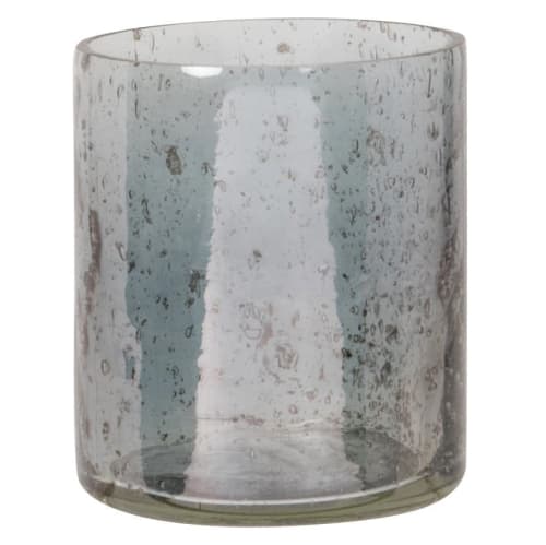 Grey bubble glass candle holder - Set of 2