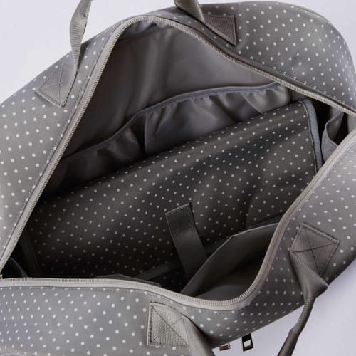 grey leather changing bolsa