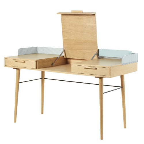 Grey Green Metal 2 Drawer Desk Workshop Maisons Du Monde