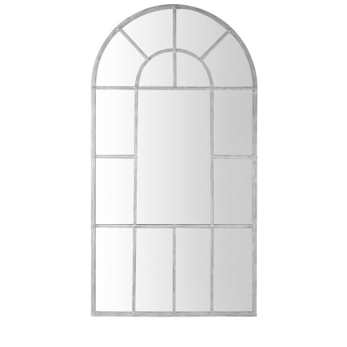 Business Mirrors | Grey Metal Window Mirror 109 x 206 cm - QF73717
