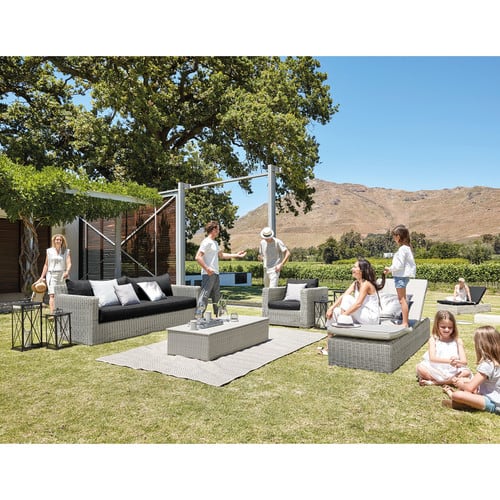 Grey Resin Wicker Sun Lounger Cape Town Maisons du Monde