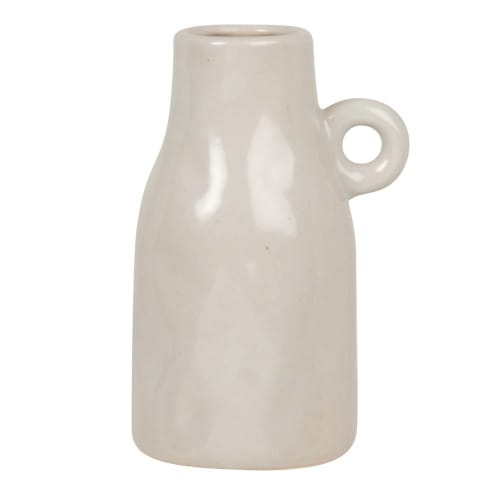 Decor Vases | Grey stoneware vase with handle H13cm - GG62655
