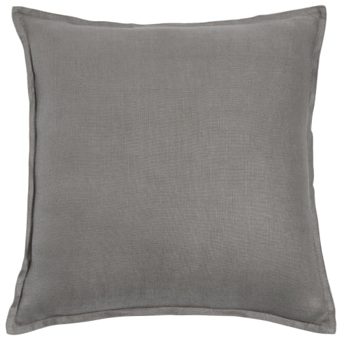 Grey Washed Linen Cushion 60x60 Maisons du Monde