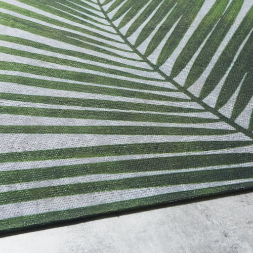 Eik Spectaculair Parel Grijs tapijt voor buiten met palmbladerenmotief 155x230 LEAF | Maisons du  Monde